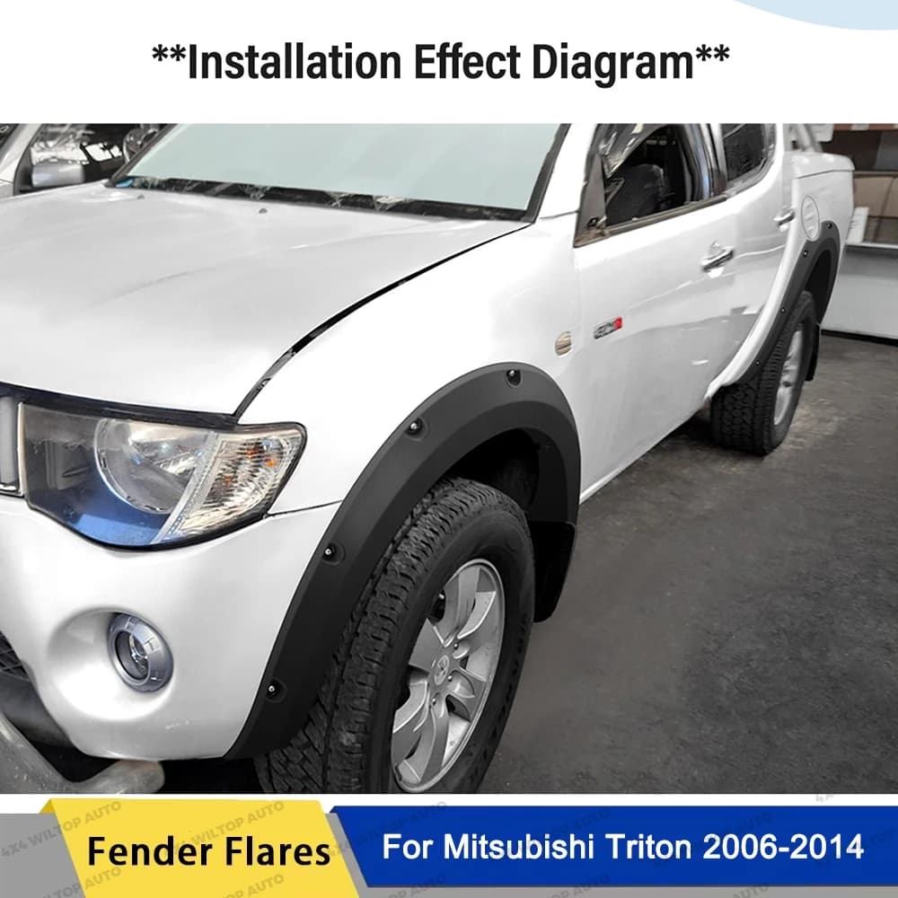 Pocket Style Fender Flares Wheel Arch For Mitsubishi Triton ML MN 2006-2014 Mudguards Double Cabin 4X4 OFFROAD Car Accessories