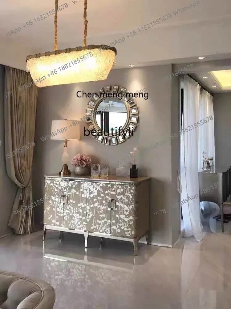 D176  Nordic light luxury vanity mirror, living room entrance decorative wall mirror, bedroom creative vanity mirror