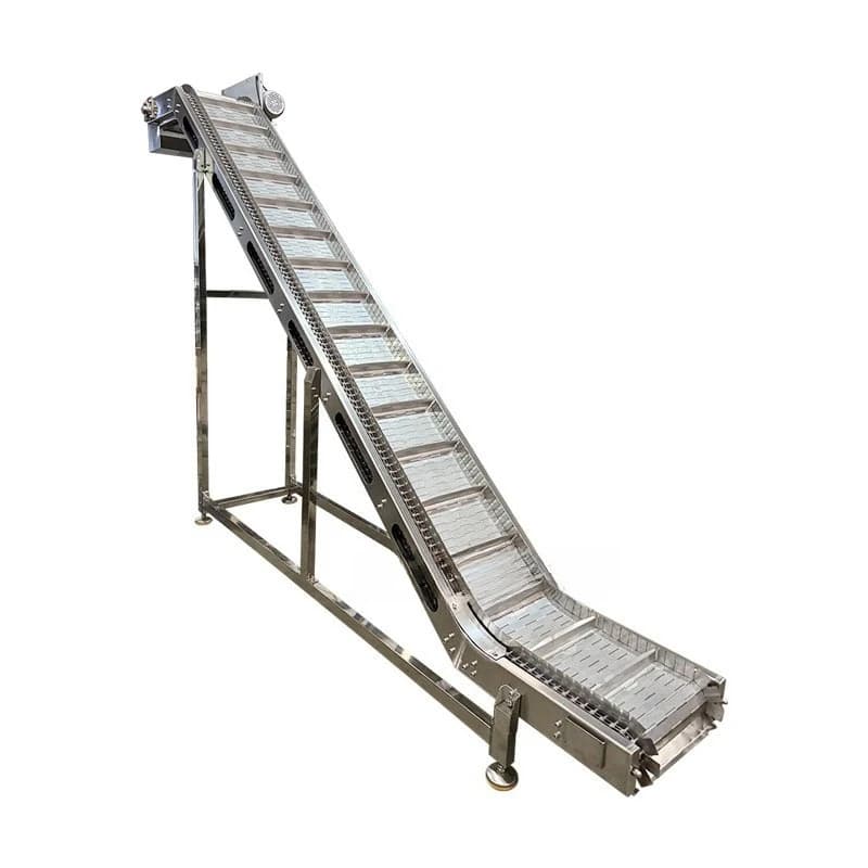 Stainless steel chain plate conveyor, food cleaning and drying drive plate chain industrial material conveying line chain plate