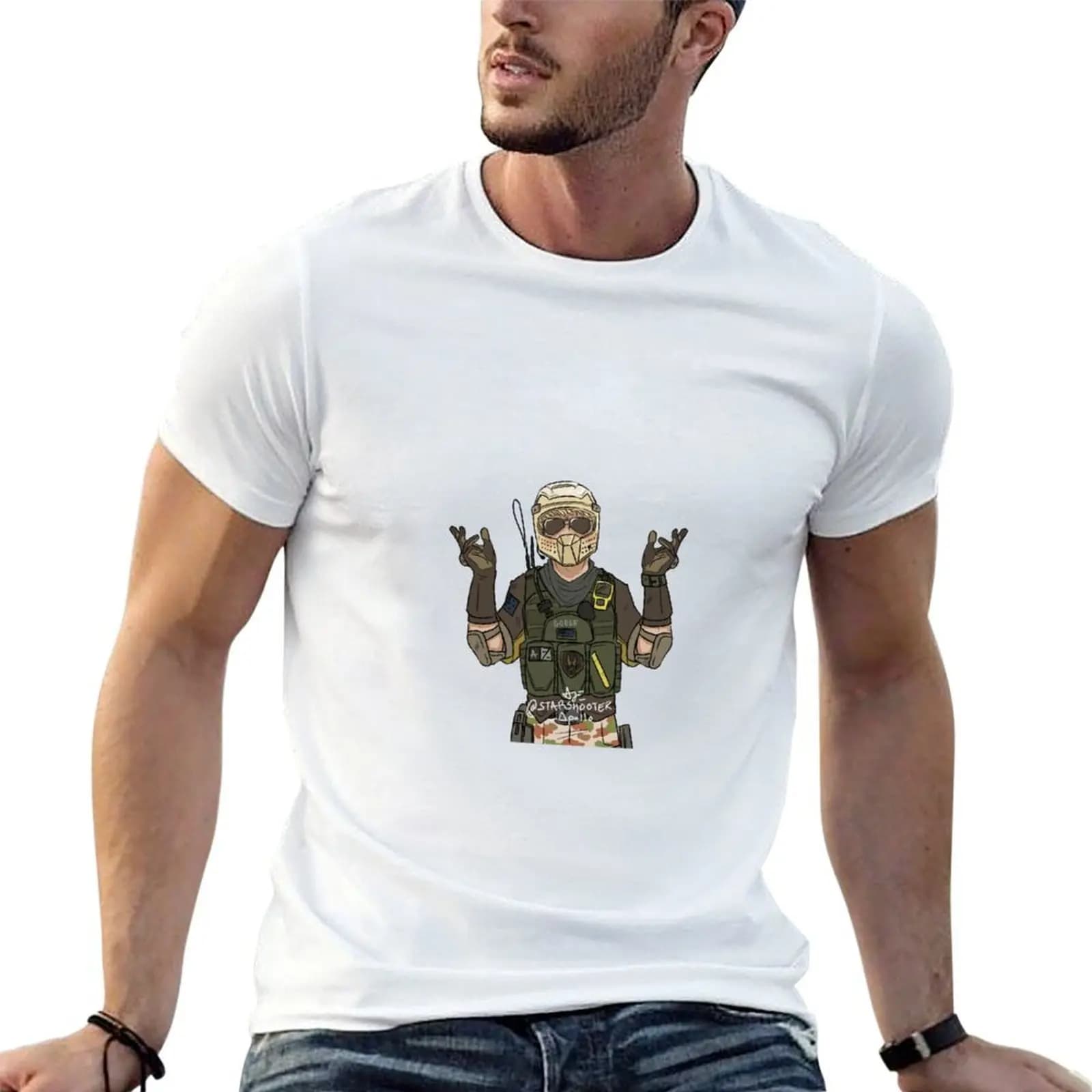 MOZZIE THE AUSSIE T-Shirt oversize t-shirts man korean fashion mens t shirt graphic