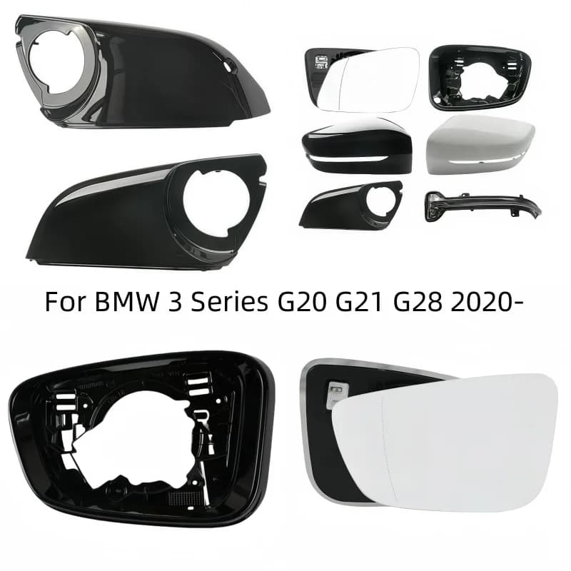 For BMW 3 Series G20 G21 G28 2020- Auto Left Right Rear Heated Mirror Glass Cover Frame Turn Signal Light Bottom