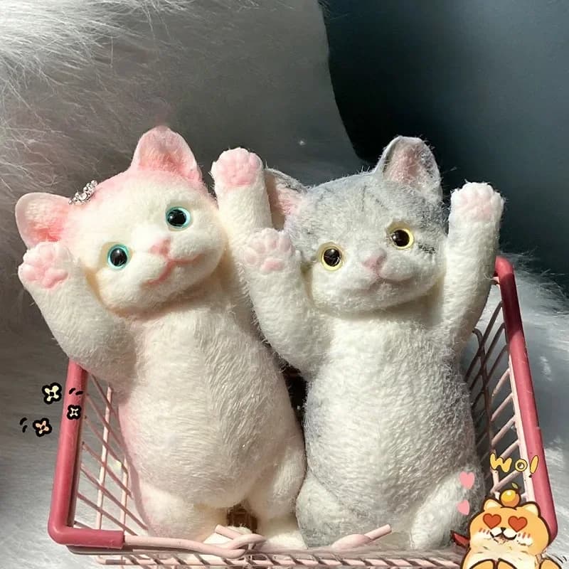 Cat Stress Relief Decor Taba Shocked Kitten Fidget Doll Soft Squeeze Plush for Pet Lovers Home Office Decor