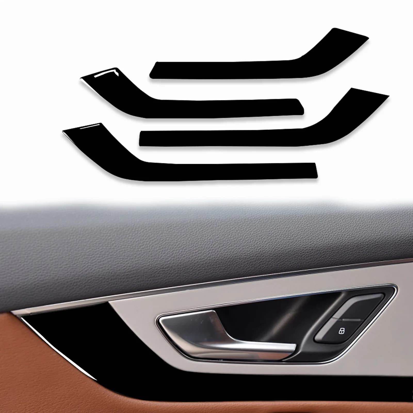 For Audi new Q7 SQ74M 2016-2019 door panel piano black car interior modification decoration