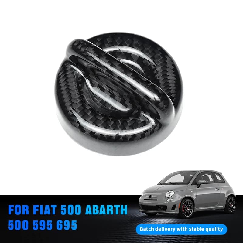 Real Dry Carbon Fiber Engine Oil Filler Cap Cover Trim for Fiat 500 Abarth 595 695 Universal Decoration Accessory Tuning Part