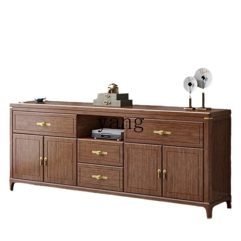LH new Chinese-style solid wood bedroom TV cabinet high master bedroom large capacity storage storage