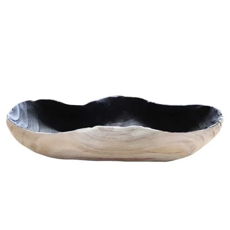 Cloud-shaped creative solid wood fruit plate, home living room tea table snack plate