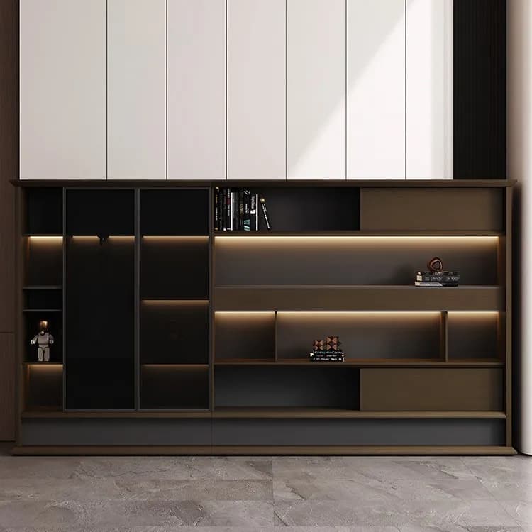 File Cabinet Boss Office Background Simple Modern File Wooden Data Cabinet Light Luxury Locker Bookcase