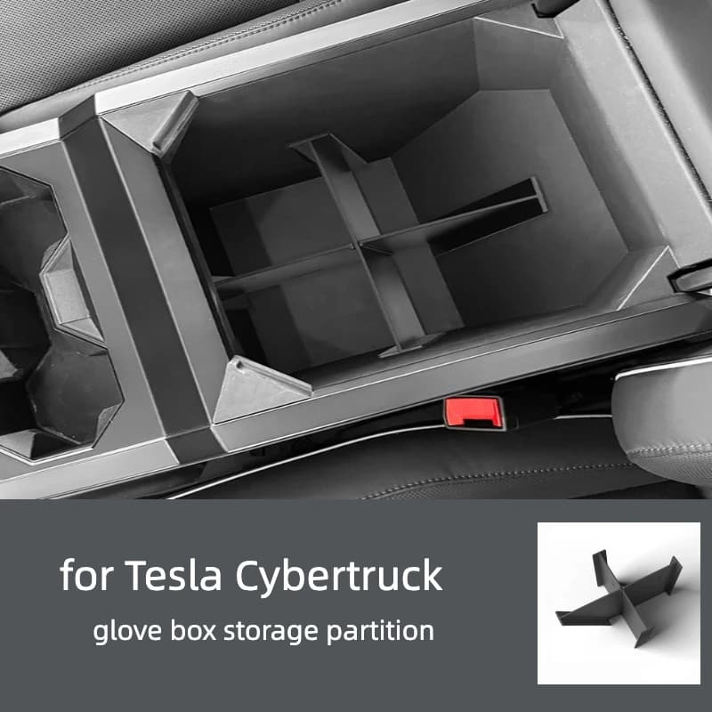 Suitable for Cybertruck glove box storage partition Tesla car armrest box storage board