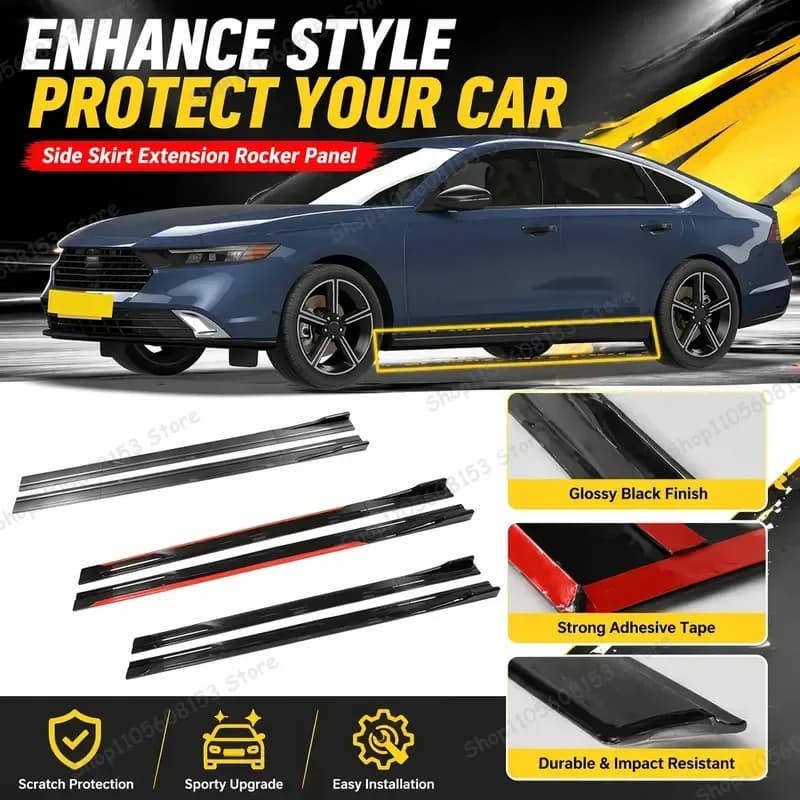 For Honda Accord 2018 2019 2020 2021 2022 Side Skirt Extension Lip Kit Bumper Spoiler Aerodynamic Racing Body Kit