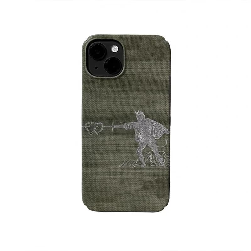 Ins Korean Green Love Sword Phone Case for IPhone 17 16E 15 14 Plus 13 Mini 11 Pro Max 12 Pro Back Cover XS XR SE 2020 Funda