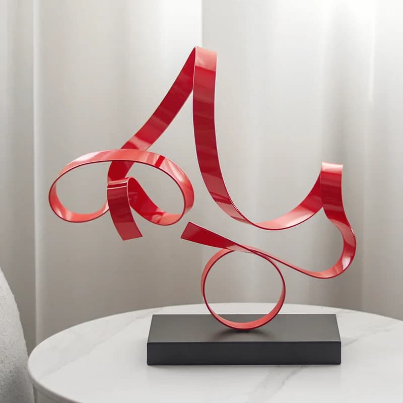 Modern Alloy  Sculpture,Luxury Living Room TV Cabinet Decor for Stylish Home,Sample House Display,abstract Geometric Ornament