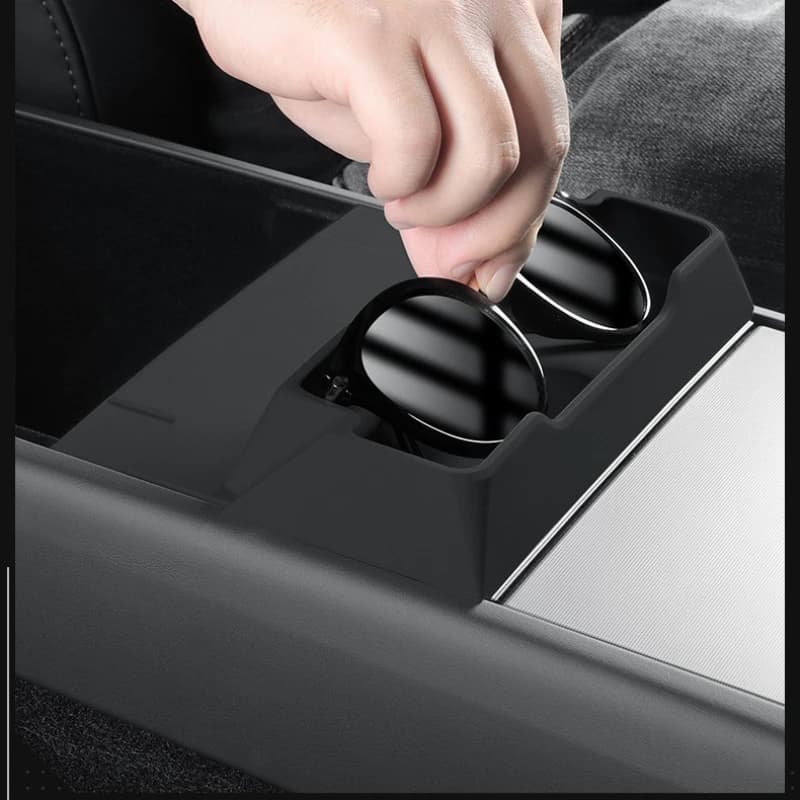 Silicone Center Console Glasses Tray For 2025 Model 3 Highland Model Y Juniper Car Interior Organizer Accessories