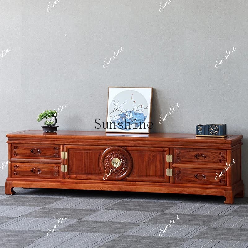 New Chinese solid wood TV cabinet Old elm small apartment floor cabinet Living room antique furniture  FT