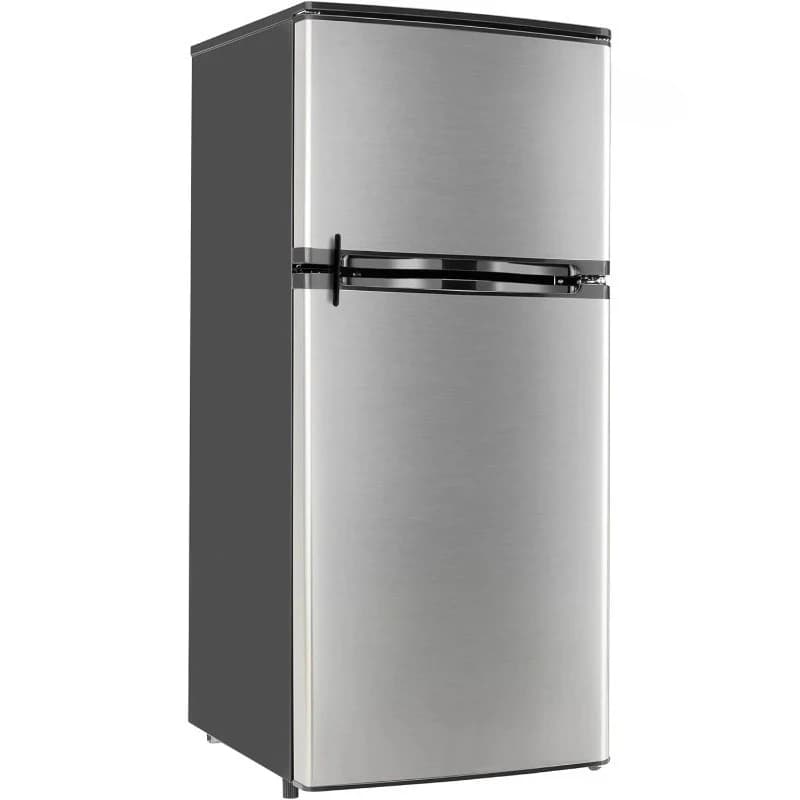 4.4 Cu Ft RV Refrigerator | V Stainls Steel Fridge with r | Frost-, Adjustle Shelv, Built-In , Reve