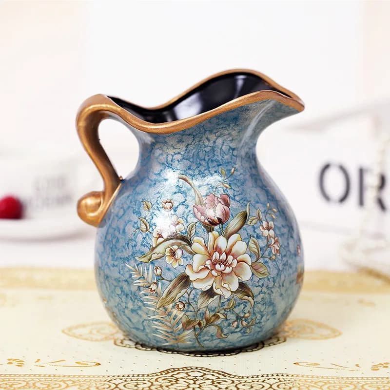 creative craftsmanship ceramic painted small vase flower arrangement small milk pot home living room corner decoration ornament