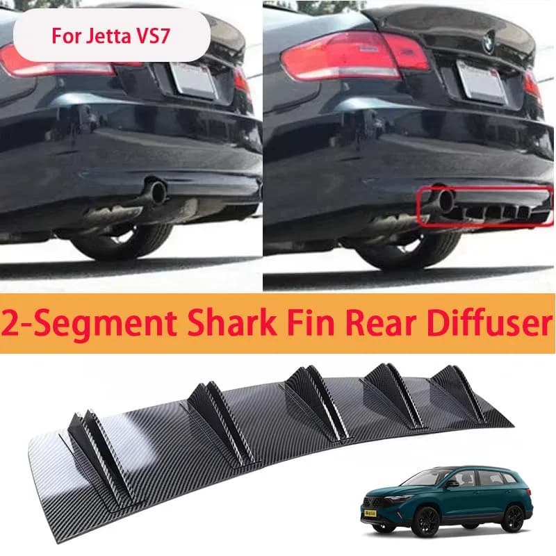For Jetta VS7 Shark Fin Rear Diffuser Split Chassis Spoiler Auto Aerodynamic Parts Aerodynamic Modification