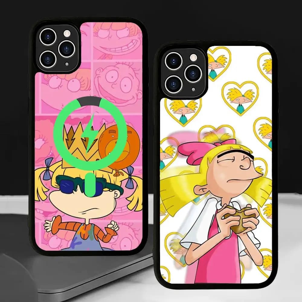 Hey Arnold Helga Bonito Magnetic Matte Phone Case For iPhone 16 17 15 14 13 12 11 For Magsafe Wireless Charge Cover