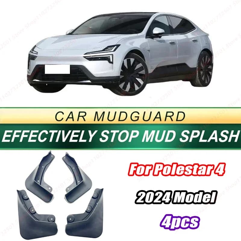 For Polestar 4 2024 Model 4PCS Front Rear Mud Flaps Splash Guards Fender Mudguards Auto Accessories