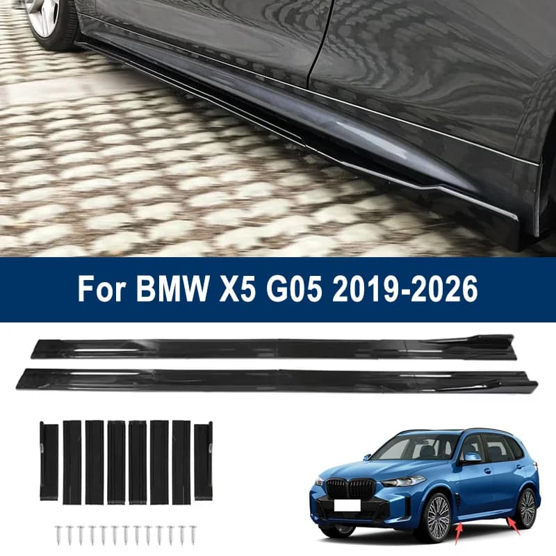 For BMW X5 G05 2019-2026 2020 2021 Car Side Skirt Splitters Extended Side Spoiler Sport Body Kit Bumper Lip Modified Parts 8Pcs