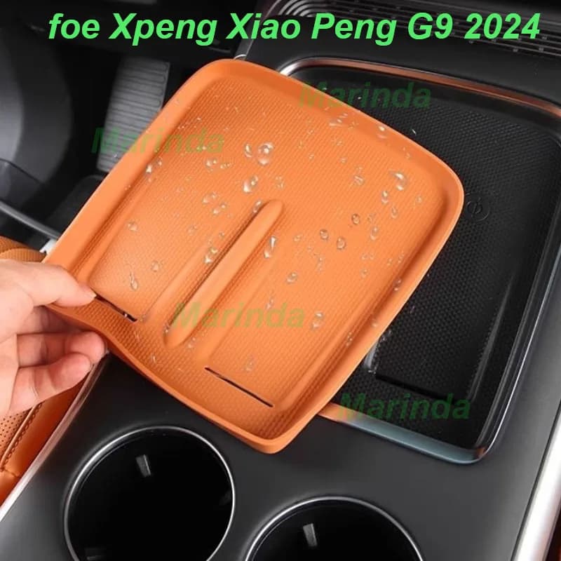 Car Central Wireless Charging Silicone Pad for Xpeng Xiao Peng G9 2024 Anti-slip Protective Silicone Mat Interior Accessories