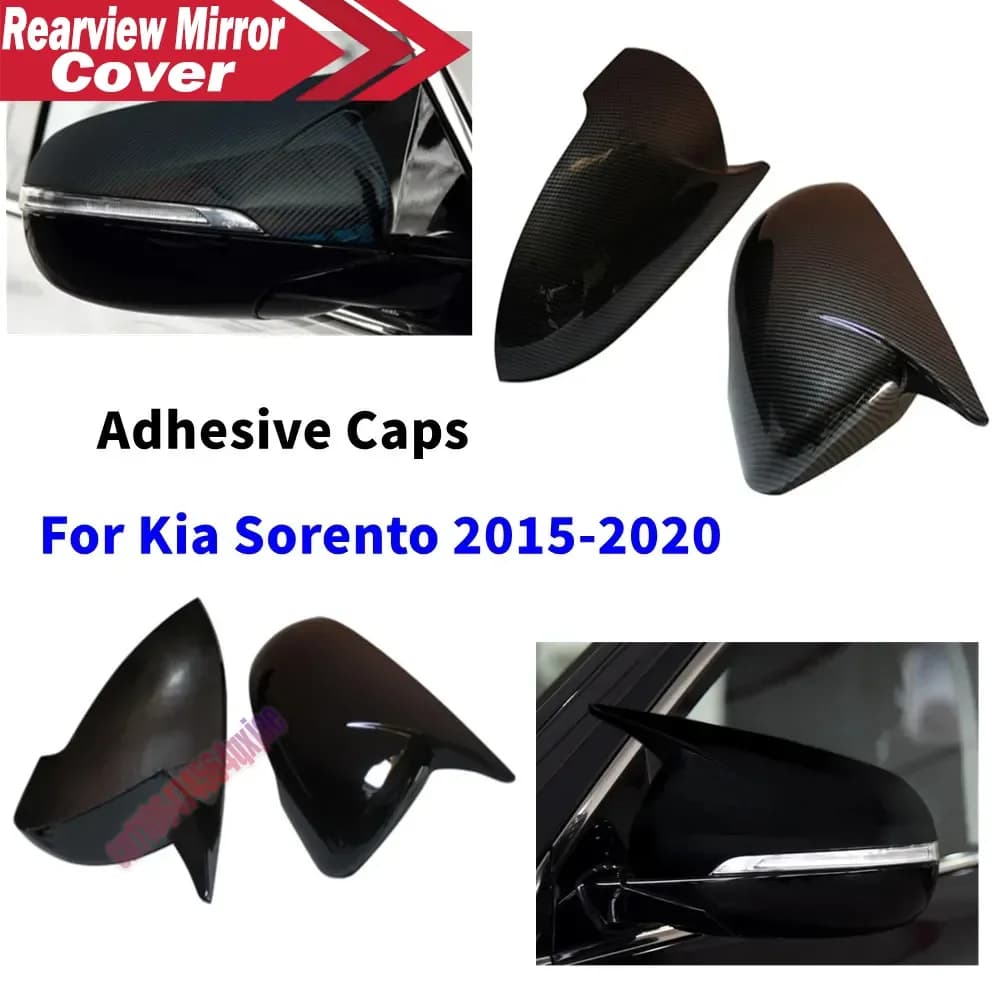 For Kia Sorento 2015-2020 Car Accessories Rearview Side Mirror Cover Wing Cap Exterior Door Trim ABS Adhesive Sticker