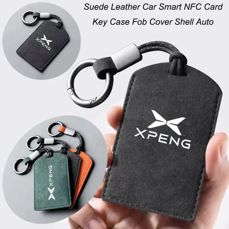 Car NFC Card Key Case Key Card Cover Shell Smart Soft Suede Anti-Scratch With Keychain For XPENG G6 G9 X9 P7+ L03
