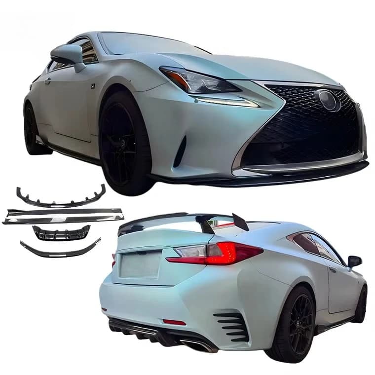 RC Carbon Fiber Front Lip Side Skirts Rear Diffuser Wing Tail Wing Front and Rear Small Surround for RC350 RC Sport 200LT