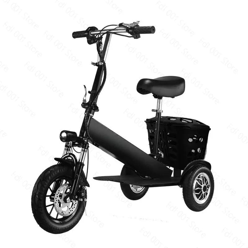 New Lightweight Lithium Battery Electric Tricycle Folding Scooter for Adult Kid Pick-up and Drop-off