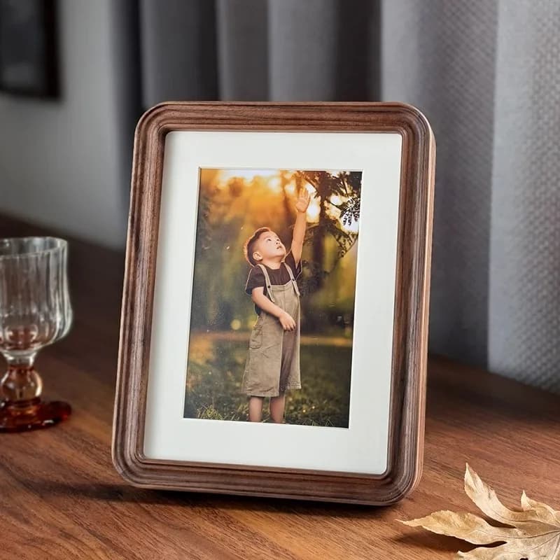 Vintage Solid Wood Photo Frame Rounded Corner Tabletop Display Picture Frame 5/6/7/8/10 Inch Home Decor Photo Holder