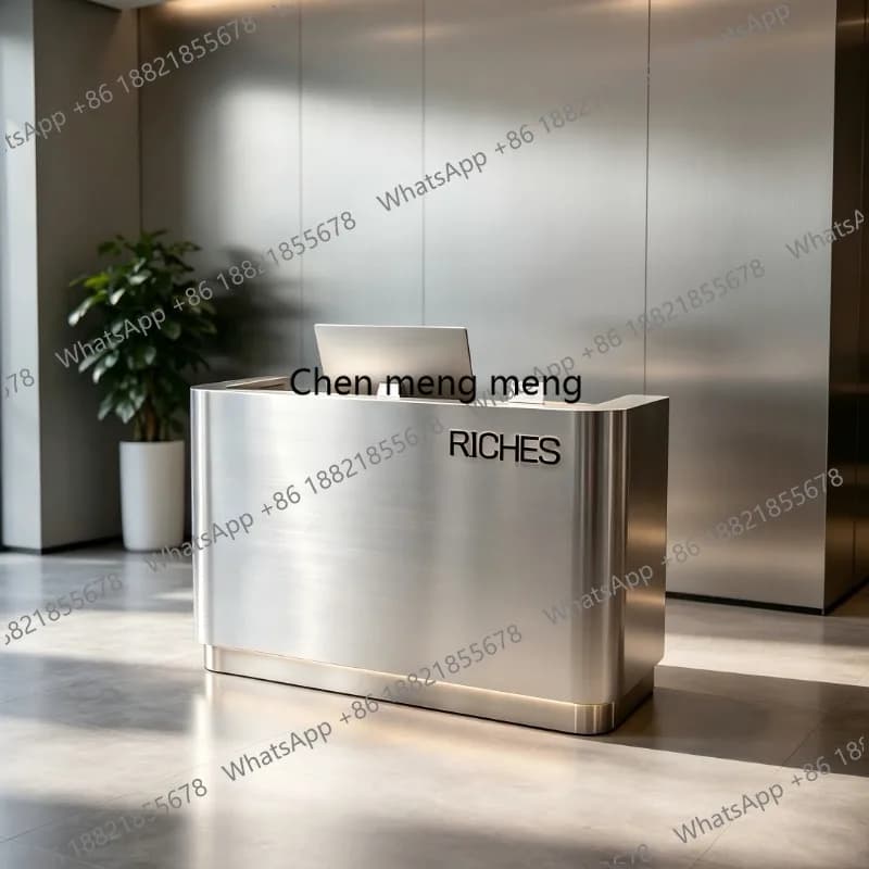 Light luxury stainless steel front desk company reception desk hairdresser clothing store checkout page