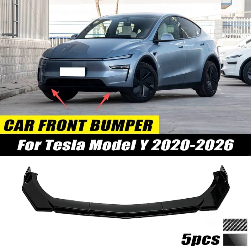 For Tesla Model Y 2020-2026 Front Bumper Lip Front Guard Spoiler High-quality ABS Material Body Kit Front Lip Accessory
