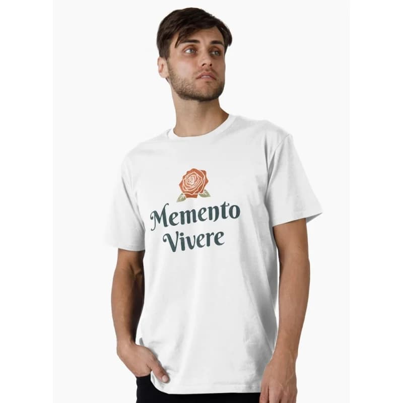 Memento Vivere 0331 Amor fati stoic philosophy Gift t shirt for men 100% cotton printed Graphic Clothes Large size Tops S-6XL