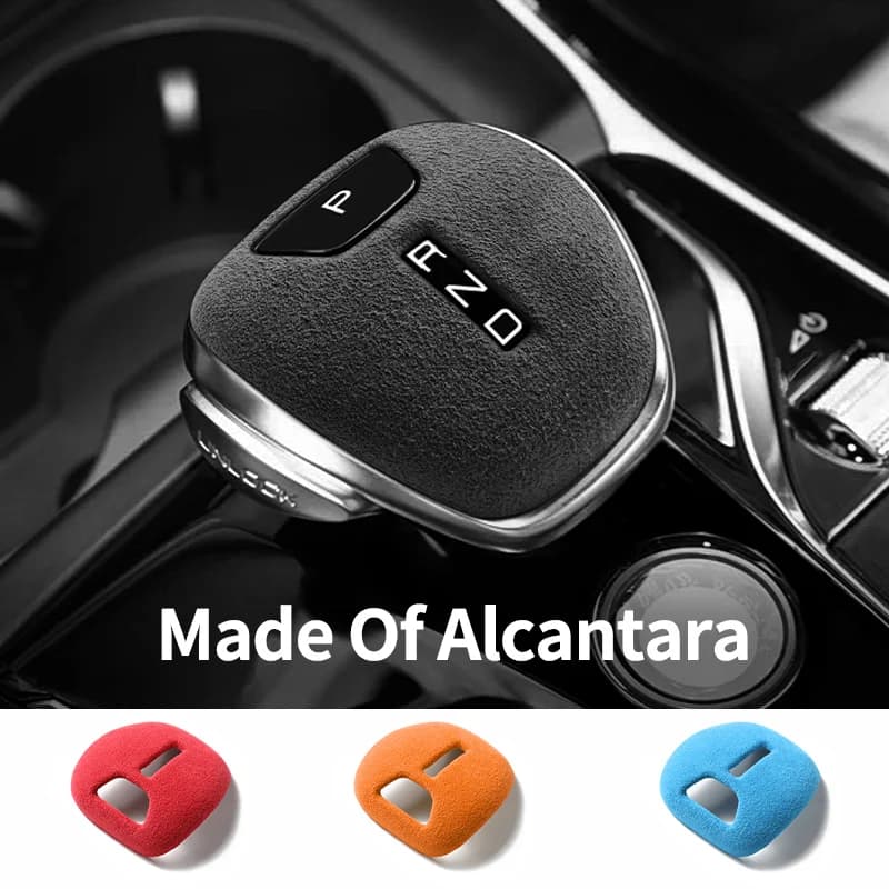 Made of Alcantara For BYD Qin PLUS (2021-2024) Auto Gear Shift Knob Cover Lever Shifter Boot Anti Scratch Car Interior Accessory
