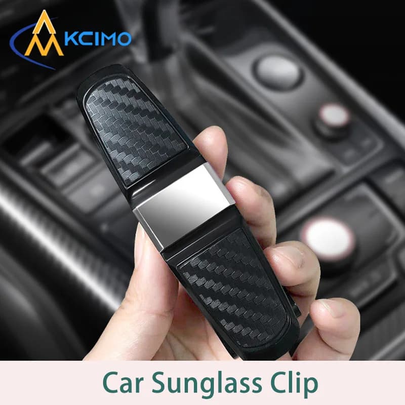 Glasses Holder for Car Sun Visor Sunglasses Clip Card Ticket Holder Eyeglasses Fastener Carbon Fiber Sunglasses Clip Black  Gold