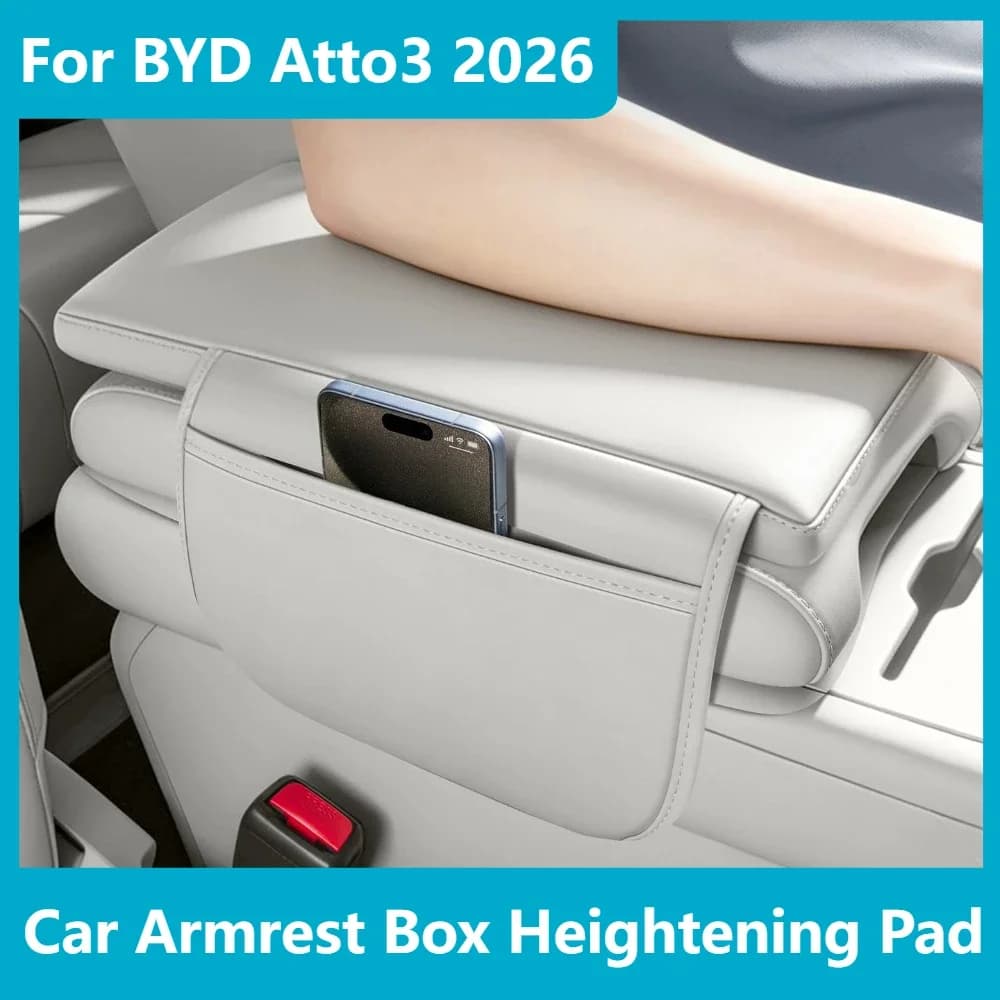 For BYD Atto3 2026 Car Armrest Box Heightening Pad Elbow Support Anti-slip Anti-wear Protective Mat Car Interior Accessories