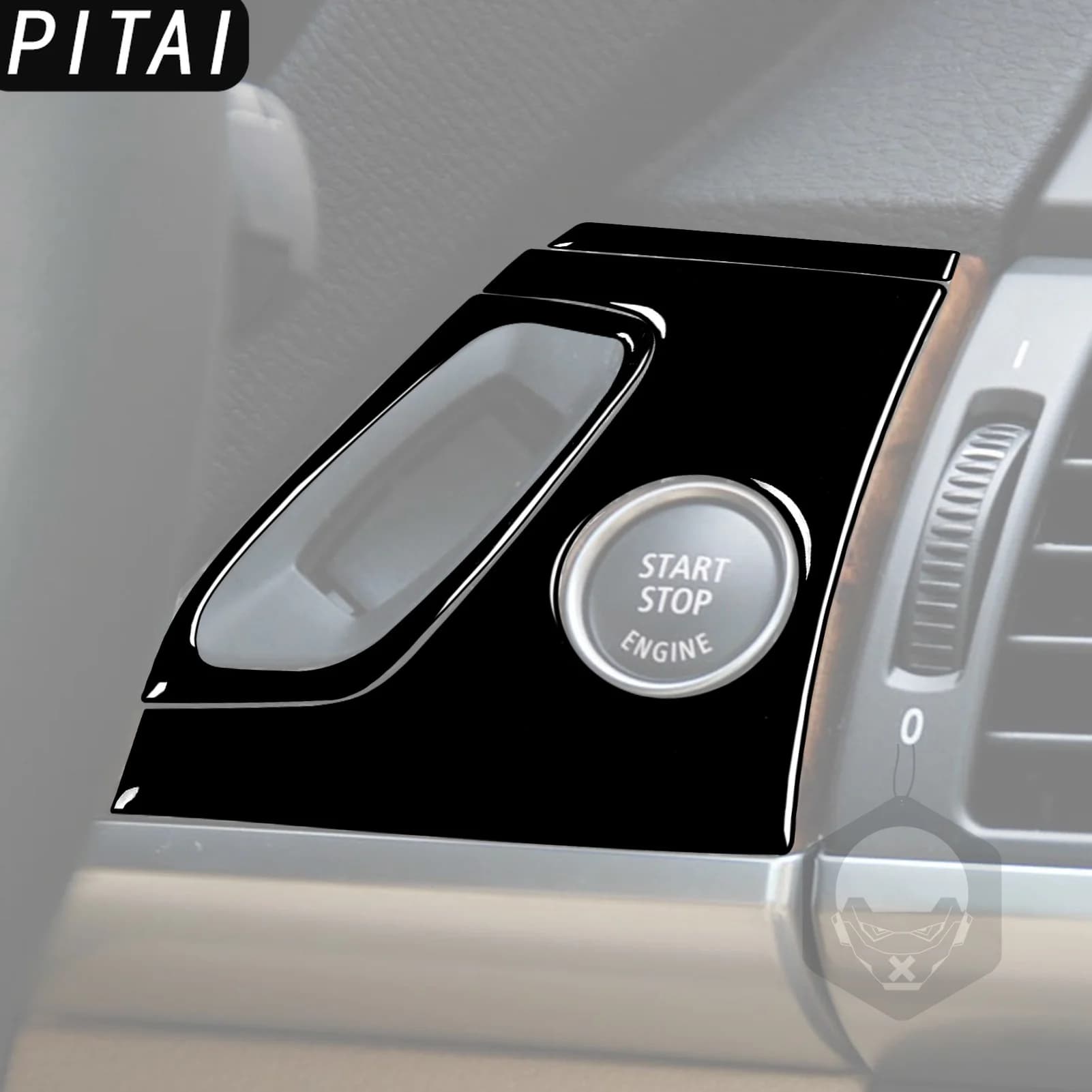 For BMW X5 E70 2006-2013 Piano Black Interior Door Panel Decor Strip Start Stop Switch Cover Trim Sticker Interior Accessories
