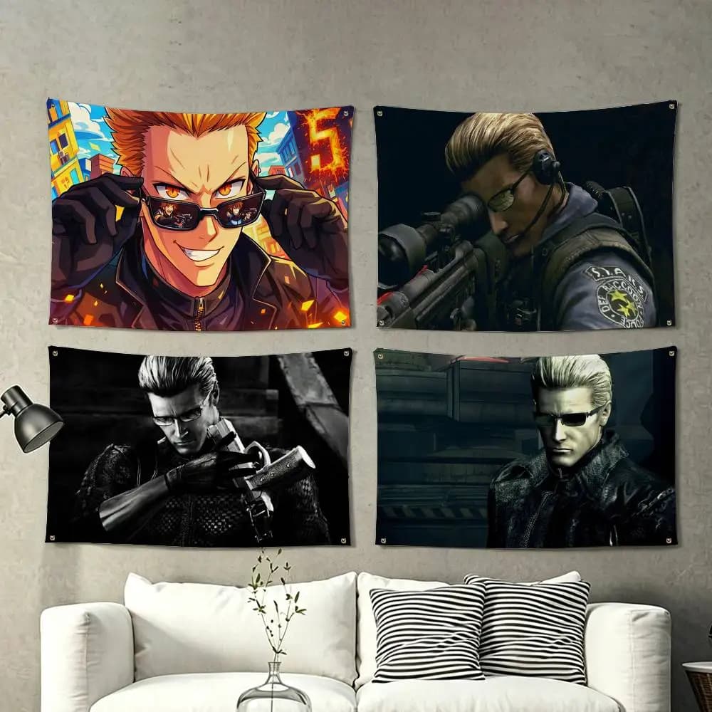 GAME A-Albert Wesker  Flags Wall Hanging Tapestry Outdoor Garage Room Decorative flag Background Blanket