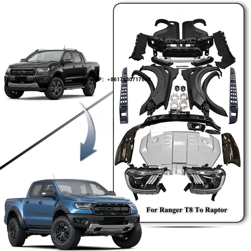 Wide Conversion Body Kit Front Bumper Upgrade Bodykit for Ranger T6 T7 T8 2012-2020 to Raptor