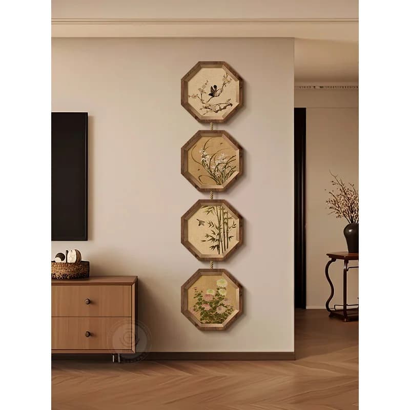 DSA TV background wall hanging painting high sense porch decorative painting living room entrance door combination mural
