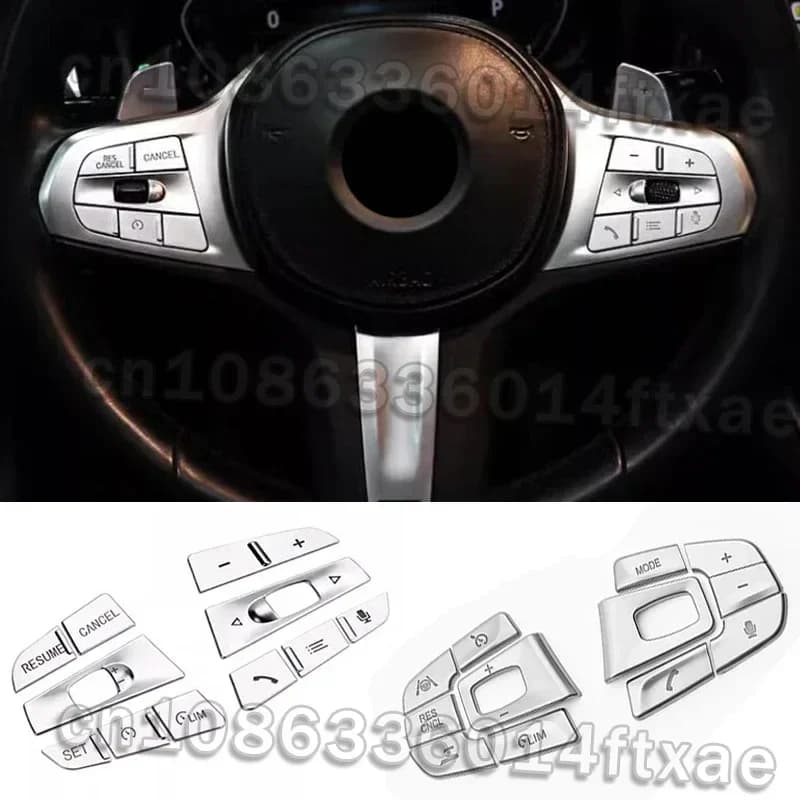 For BMW 3 4 5 Series 6GT X3 X4 X5 X6 X7 Z4 Car Steering Wheel Button Switch Trim Cover Auto Interior Accessories