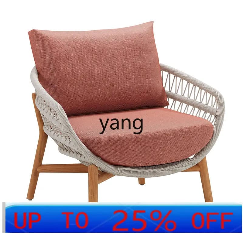 LH outdoor teak sofa combination waterproof and sunscreen high-end furniture rattan rattan sofa chair leisure