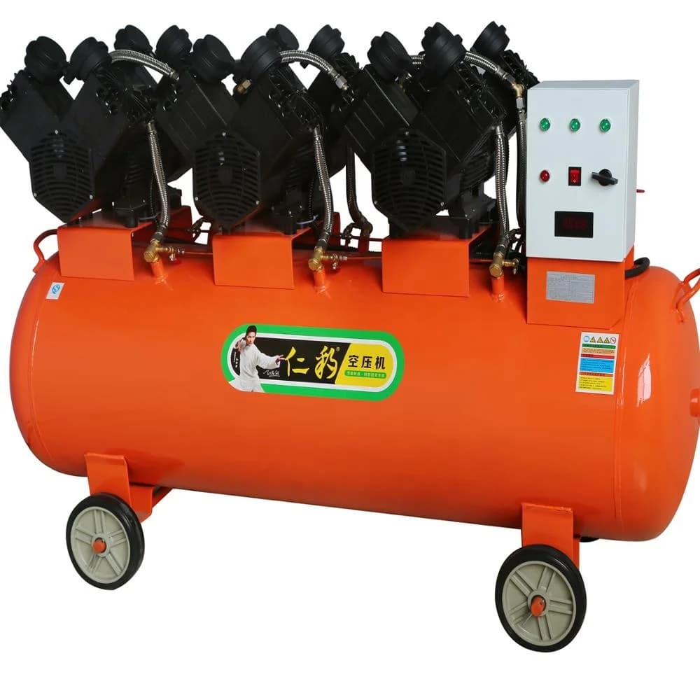 Portable High-Pressure V Pump Screw Air Compressor Engine and Oil-Free Motor Lubricated Air Cooled Core Components Included
