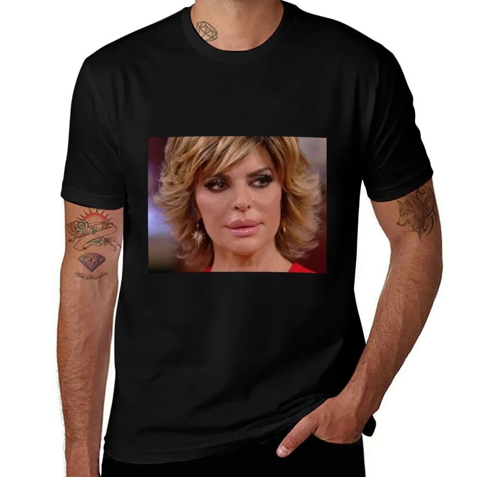 Lisa Rinna Single Tear T-Shirt man t shirt graphic t shirts for man graphic vintage
