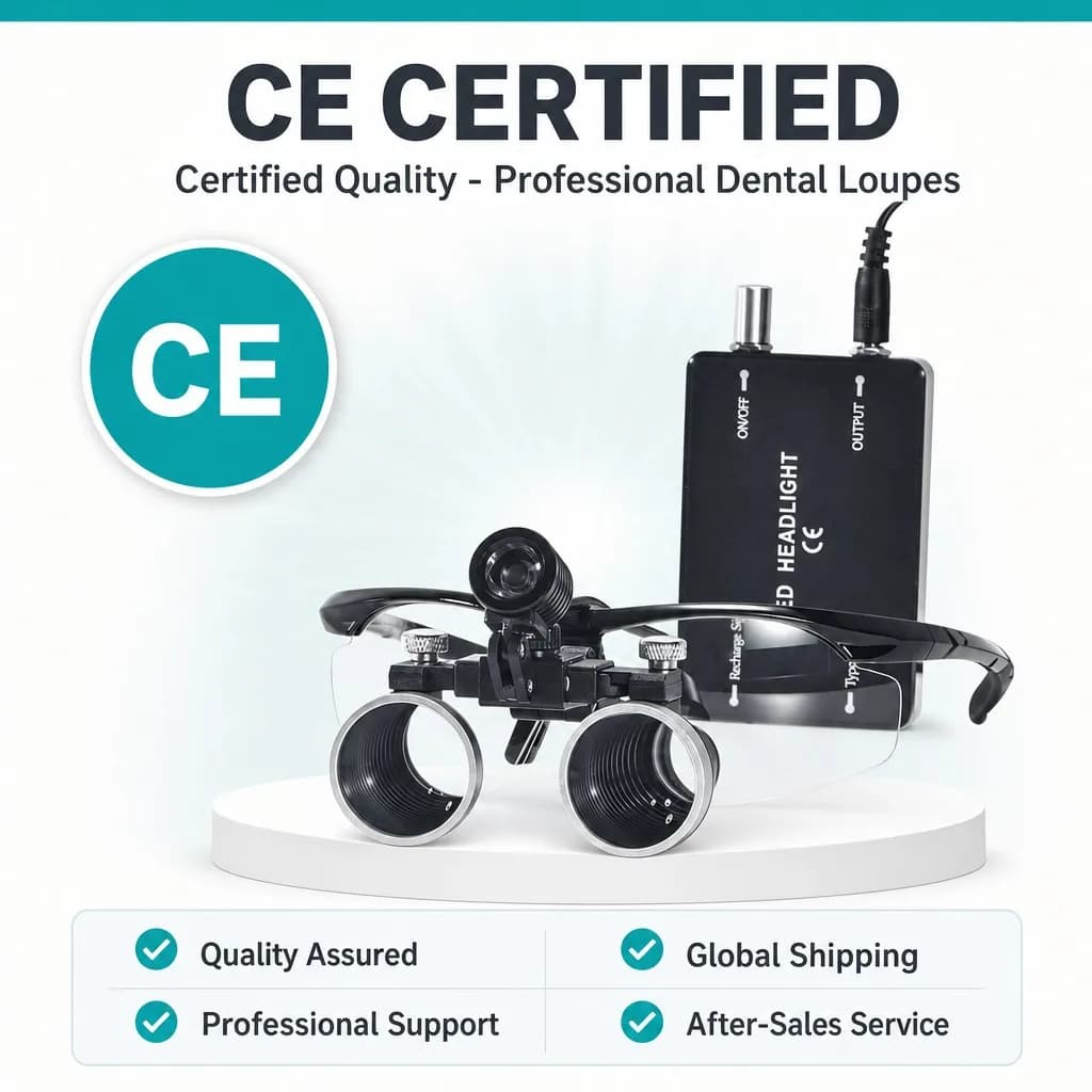 Head-Mounted Loupes 2.5X/3.5X with Rechargeable LED Light Magnifier