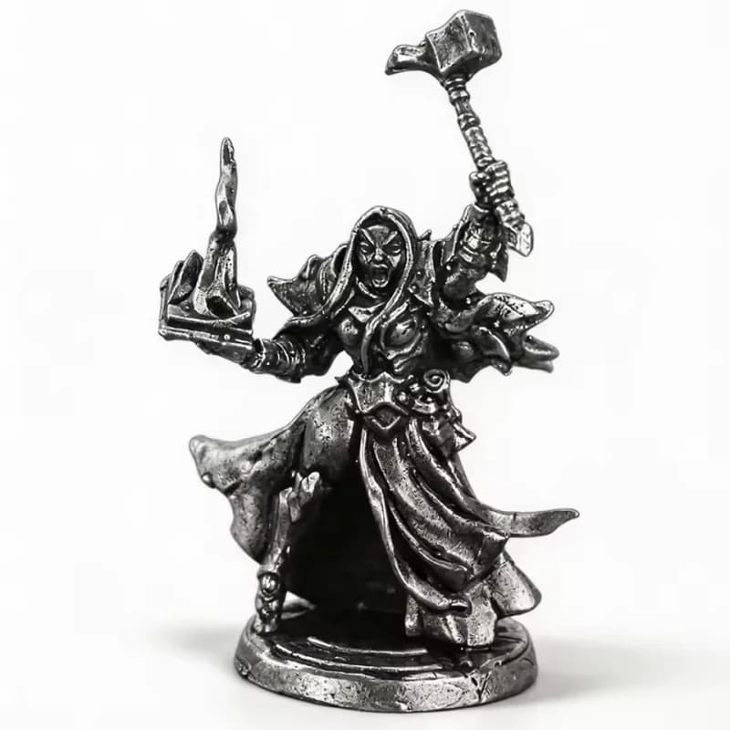 White Copper Fantasy Elf Warrior Miniature Figure Tabletop Wargame Model Ornament Men's Collectible Gift