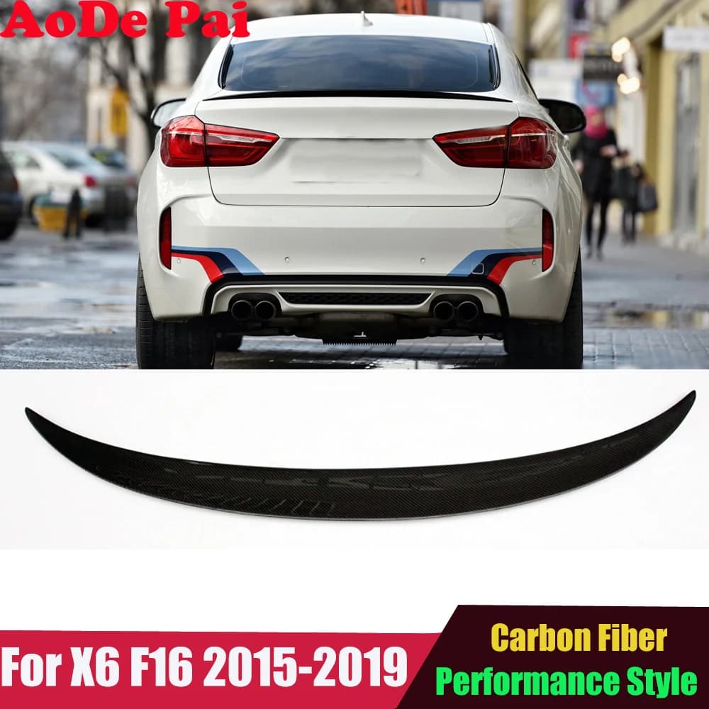 F86 Spoiler Real Carbon Fiber Rear Boot Trunk Wings Ducktail for BMW X6 F16 & X6M F86 2015-2019 sDrive35i xDrive35i xDrive50i