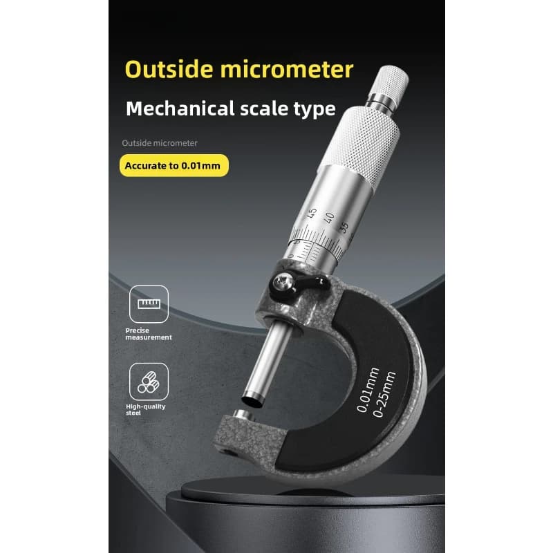 Mechanical Outside Micrometer High Precision Screw Gauge External Dimension Measuring Caliper