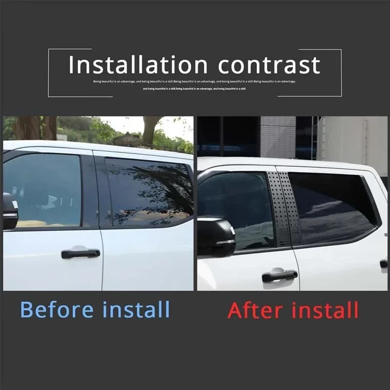 For Toyota Tundra 2022 - 2023 Pickup Car Windows B-pillar Center column cover Trim Sticker Aluminum alloy Black Accessories 4Pcs