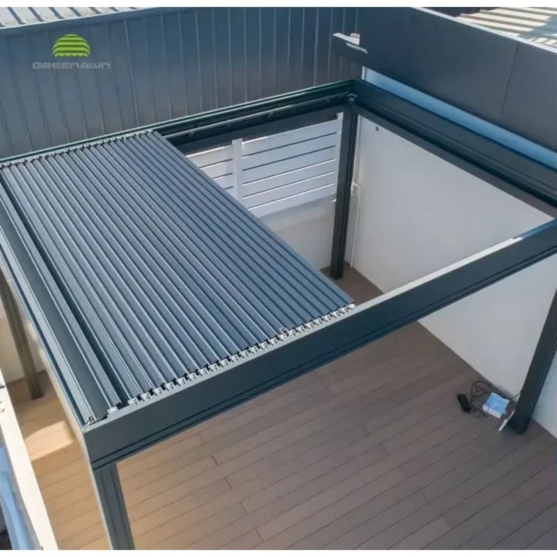 DIY Modern Pergola Motorized Louver Fancy Retractable Louvered Roof Bioclimatic Pergola