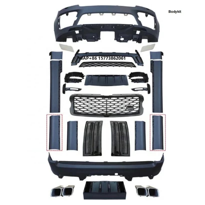 Car Modification Upgrade Body Kit for RR Vogue 13-17 Update to Svo Style  Front Rear Bumper Side Skirt Grille